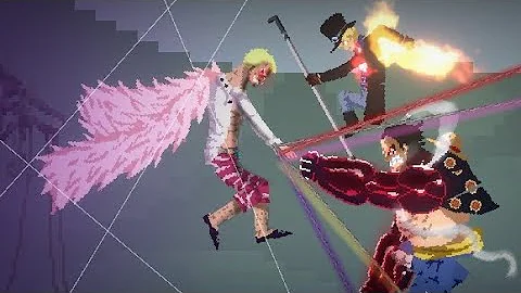 Doflamingo, Sabo, Gear 4 Bounce man Luffy One Piec