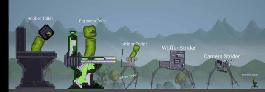 New skibidi Toilets and bStriders