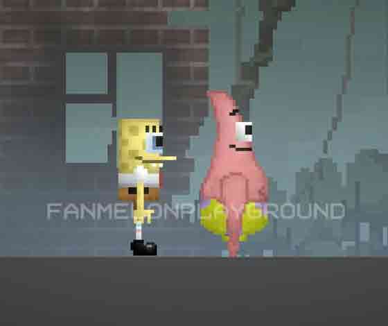Patrick and SpongeBob and Squidward